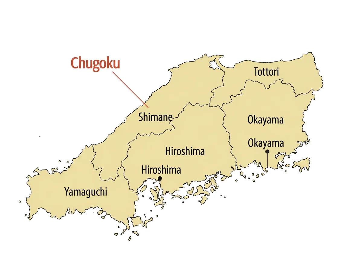 Map of Chugoku