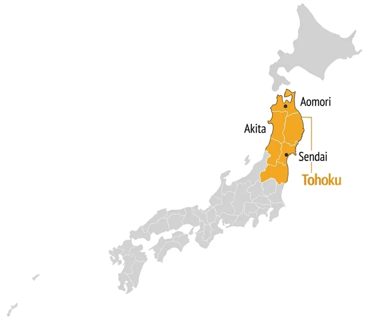 Map of Tohoku